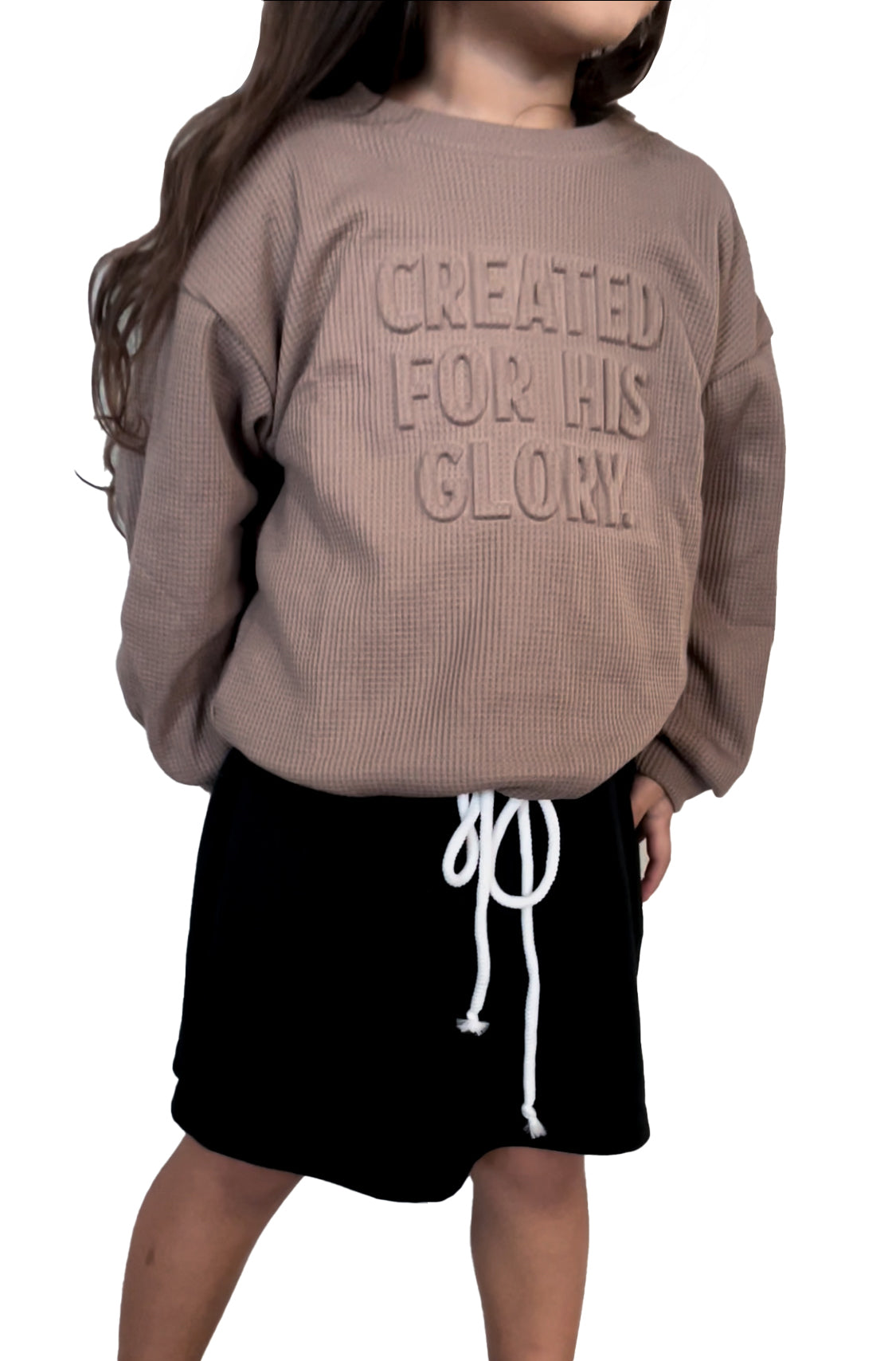 Created for His Glory Cinched Waffle Toddler Sweater