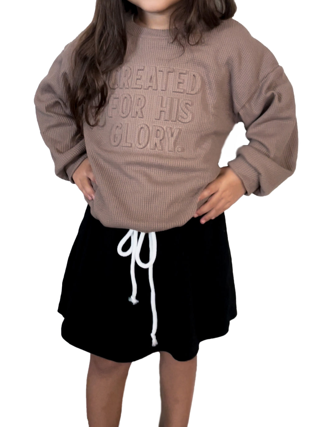 Created for His Glory Cinched Waffle Toddler Sweater