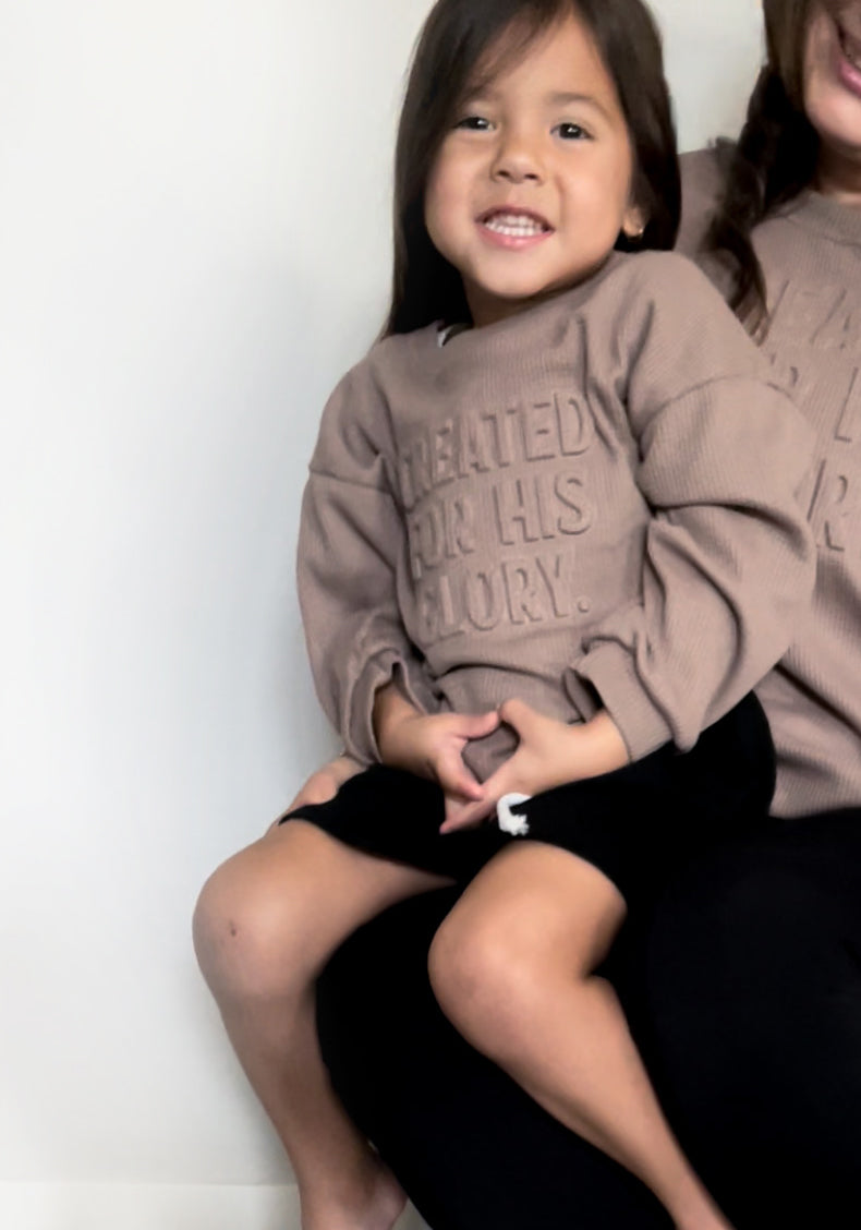 Created for His Glory Cinched Waffle Toddler Sweater