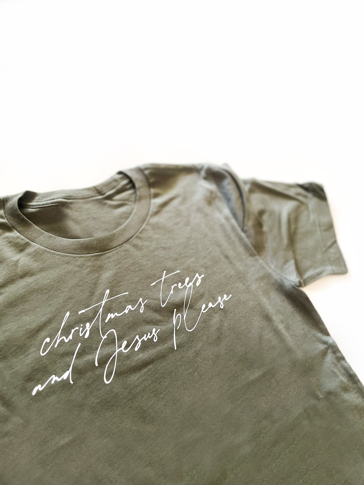 Christmas Trees and Jesus Please Adult Tee