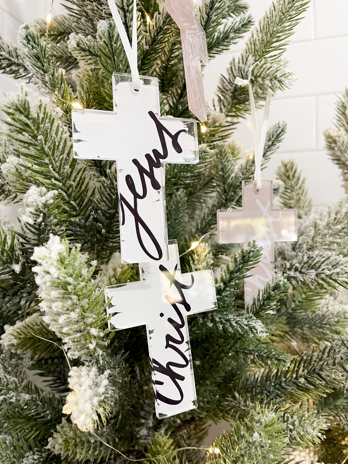 Jesus Christ Cross Acrylic Ornament