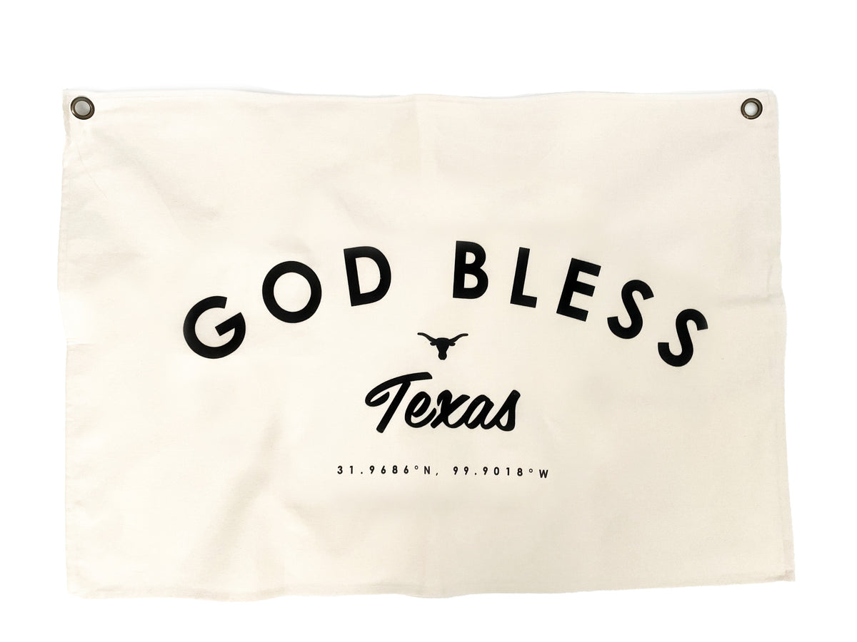 God Bless State Canvas Flag